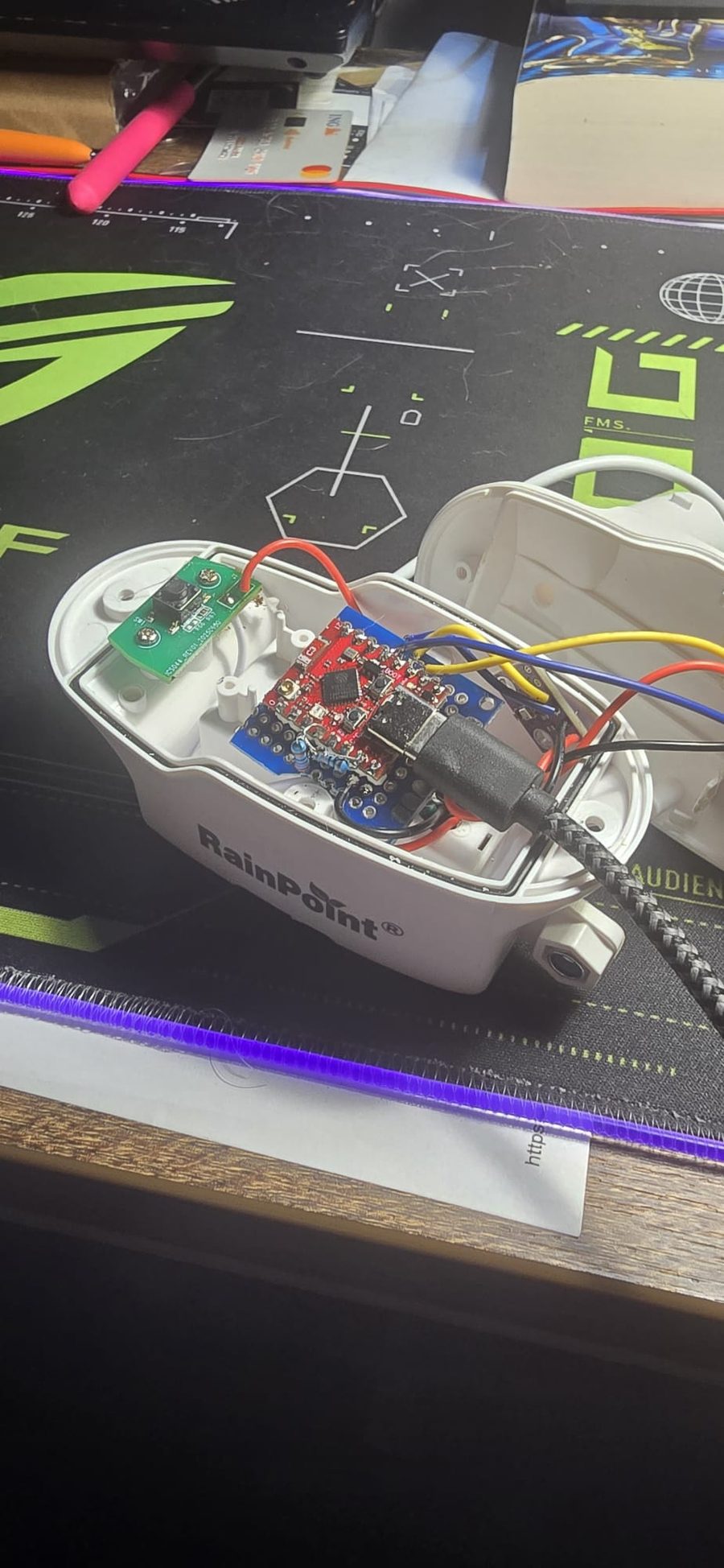 Elektronika stacji fasadowej z ESP32-C3 i czujnikiem BME280.